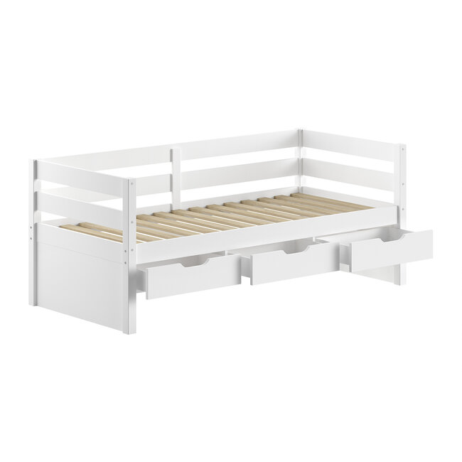 Vipack Vipack Kajuitbed Magrit- 90x200 cm- Wit - met opberglades
