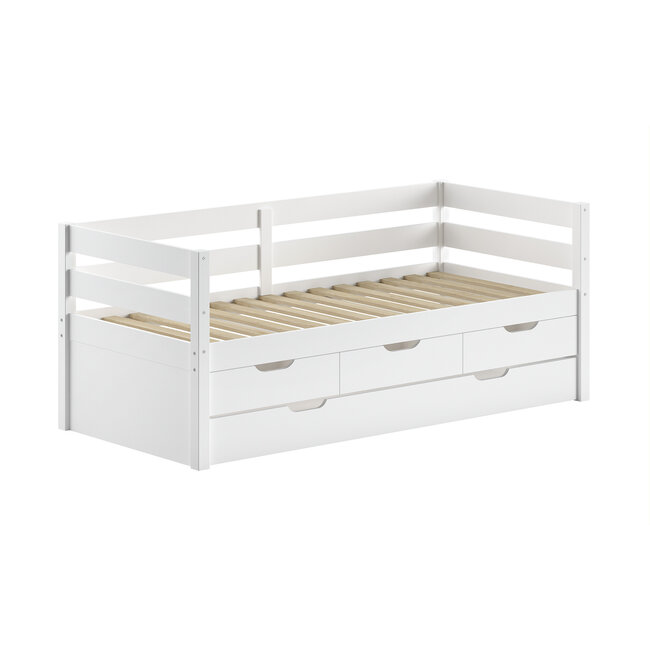 Vipack Vipack Kajuitbed Magrit- 90x200 cm- Wit - met opberglades