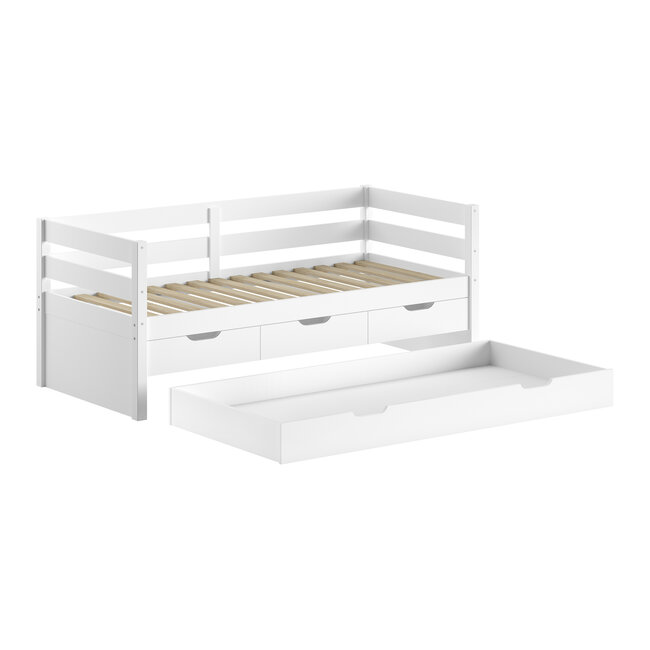 Vipack Vipack Kajuitbed Magrit- 90x200 cm- Wit - met opberglades