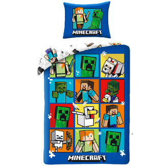 MerchandiseFever Minecraft Dekbedovertrek, Creepers - Katoen - Topkwaliteit