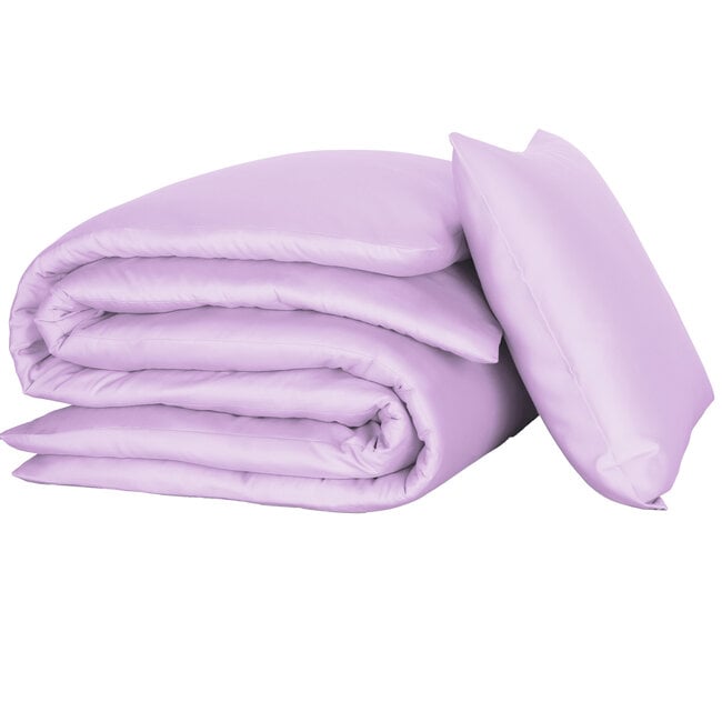 MerchandiseFever De Witte Lietaer Dekbedovertrek Olivia - Eenpersoons - 140 x 200/220 cm - Lila - Katoen Satijn