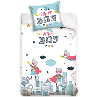 MerchandiseFever Super Boy Dekbedovertrek Skyline Glow in the Dark - Katoen