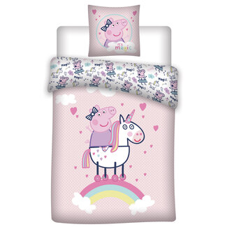 MerchandiseFever Peppa Pig Dekbedovertrek Unicorn - Katoen - Topkwaliteit