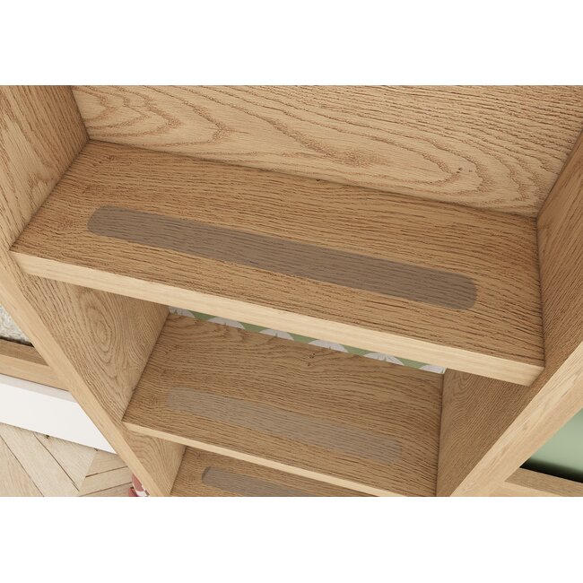 Trasman Stapelbed Maxim 90x200 cm- Eikenkleur/Wit met kast en opbergruimte