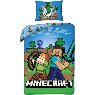 MerchandiseFever Minecraft Dekbedovertrek Pixel - Katoen - Topkwaliteit
