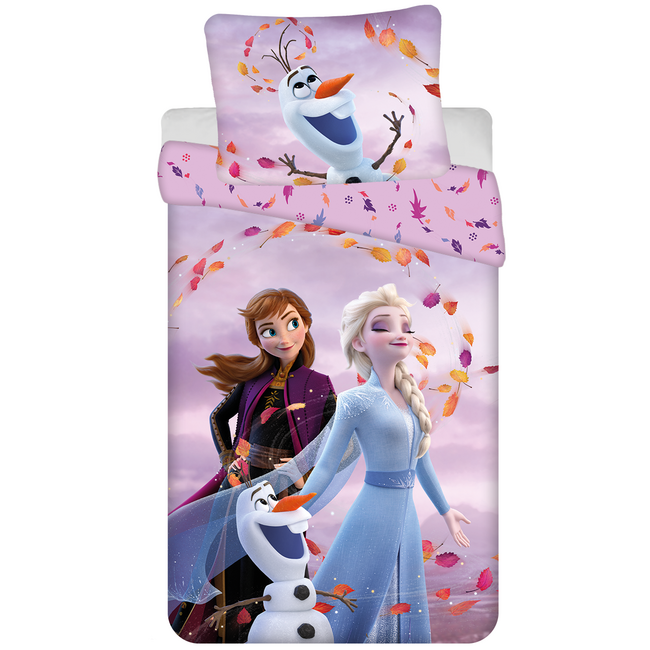 MerchandiseFever Disney Frozen Dekbedovertrek, Magic - Eenpersoons 140 x 200 + 70 x 90 cm - Katoen