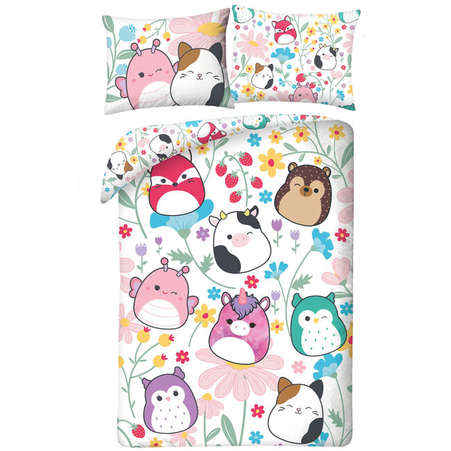 MerchandiseFever Squishmallows Dekbedovertrek Hug - 140 x 200 + 70 x 90 cm - Polyester