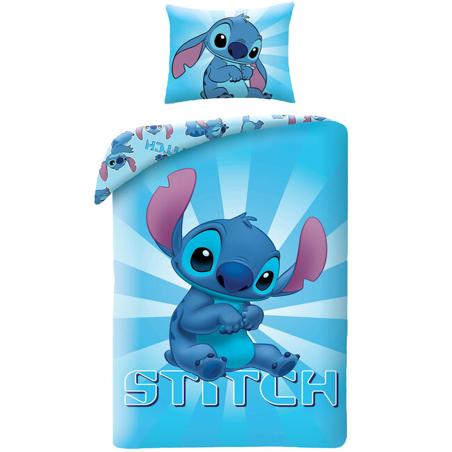 MerchandiseFever Disney Lilo & Stitch Dekbedovertrek, Shine - Eenpersoons - 140 - 200 cm / 70 x 90 cm - Katoen