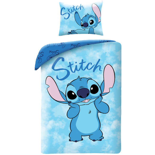 MerchandiseFever Disney Lilo & Stitch Dekbedovertrek, Smile - Eenpersoons - 140 - 200 cm / 70 x 90 cm - Katoen