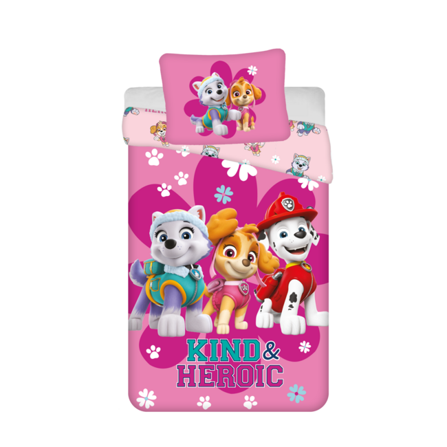 MerchandiseFever Paw Patrol dekbedovertrek, Heroic - Eenpersoons - 140 x 200 cm / 60 x 80 cm - Katoen