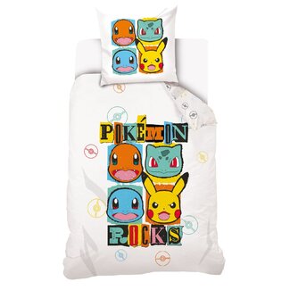 MerchandiseFever Pokemon Dekbedovertrek, Rocks - Katoen - Topkwaliteit