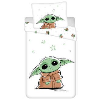 MerchandiseFever Star wars Star Wars Dekbedovertrek Baby Yoda - Katoen