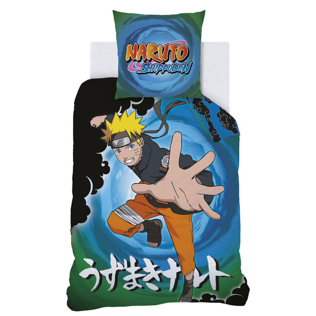 MerchandiseFever Naruto Dekbedovertrek, Black Clouds - 140 x 200 cm + 63 x 63 cm  - Katoen