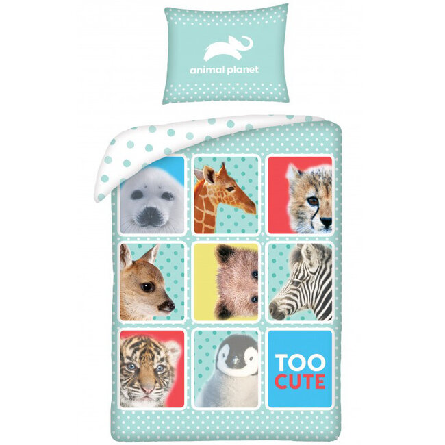 MerchandiseFever Animal Planet Dekbedovertrek Cute - Eenpersoons - 140 x 200 + 70 x 90 cm - Katoen