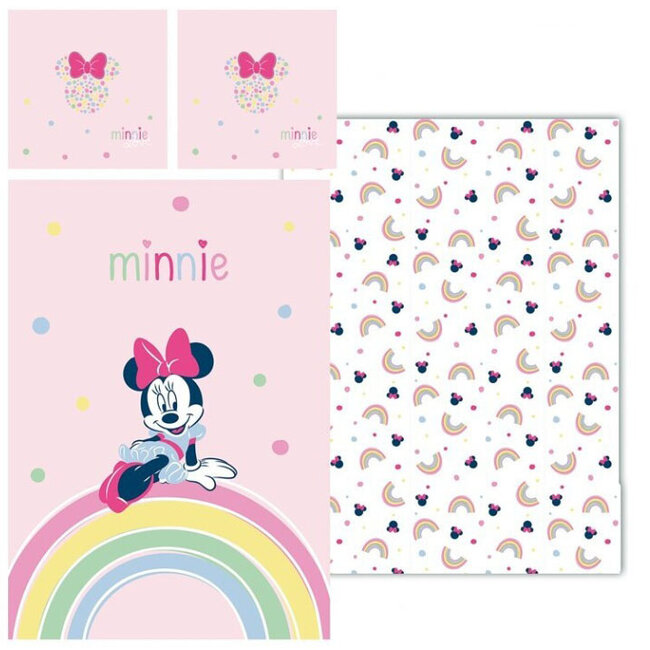 MerchandiseFever Disney Minnie Mouse Dekbedovertrek Rainbow - 140 x 200 cm / 65 x 65 cm - Polykatoen