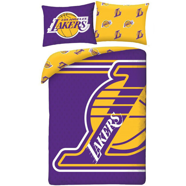 MerchandiseFever L.A. Lakers Dekbedovertrek Ball - 140 x 200 + 70 x 90 cm - Polyester