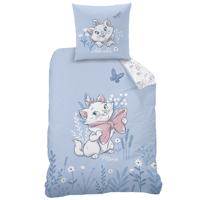 MerchandiseFever Disney Aristocats Dekbedovertrek, Spring - Eenpersoons -140 x 200 + 63 x 63 cm - Katoen