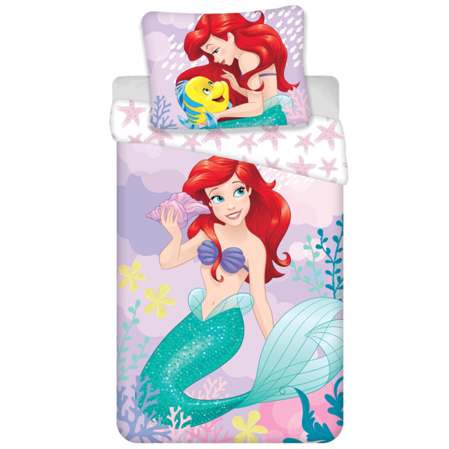 MerchandiseFever Disney De Kleine Zeemeermin Dekbedovertrek, Sea Life  -  140 x 200 + 70 x 90 cm  - Katoen