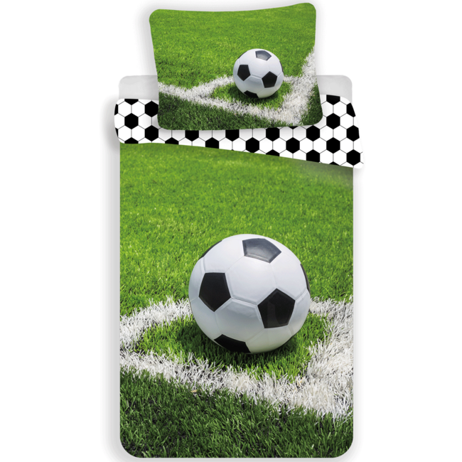 MerchandiseFever Voetbal Dekbedovertrek, Corner - 140 x 200 cm + 70 x 90 cm - Katoen