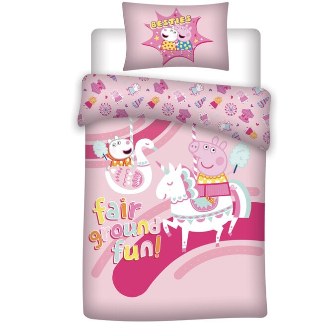 MerchandiseFever Peppa Pig Dekbedovertrek Unicorn - 140 x 200 cm + 1 kussensloop 65 x 65 cm - Katoen