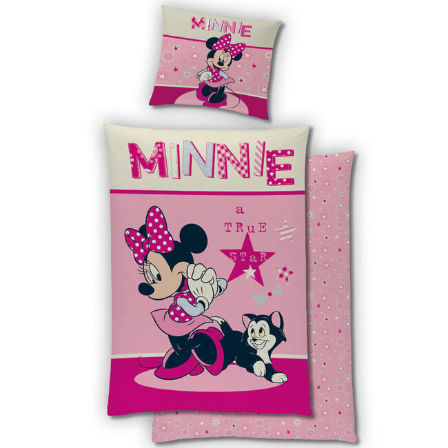 MerchandiseFever Disney Minnie Mouse Dekbedovertrek - 140 x 200 cm + 63 x 63 cm - Flanel