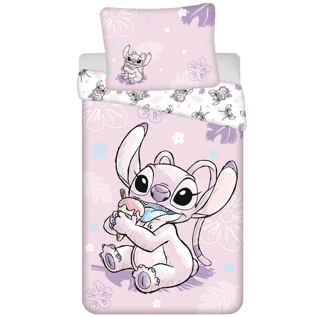 MerchandiseFever Disney Lilo & Stitch Dekbedovertrek Ice Cream - 140 x 200 cm / 70 x 90 cm - Katoen