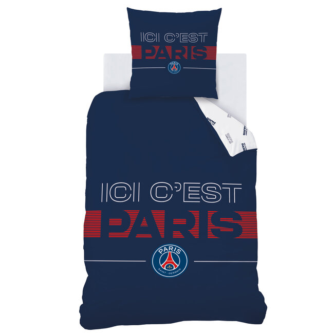 MerchandiseFever Paris Saint Germain Dekbedovertrek Devise - 140 x 200 + 63 x 63 cm - Katoen
