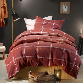 MerchandiseFever Moodit Dekbedovertrek Rosaline Burgundy - Katoen Flanel