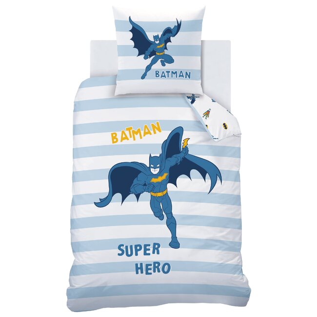MerchandiseFever Batman Dekbedovertrek, Super Hero - 140 x 200 cm + 63 x 63 cm - Katoen