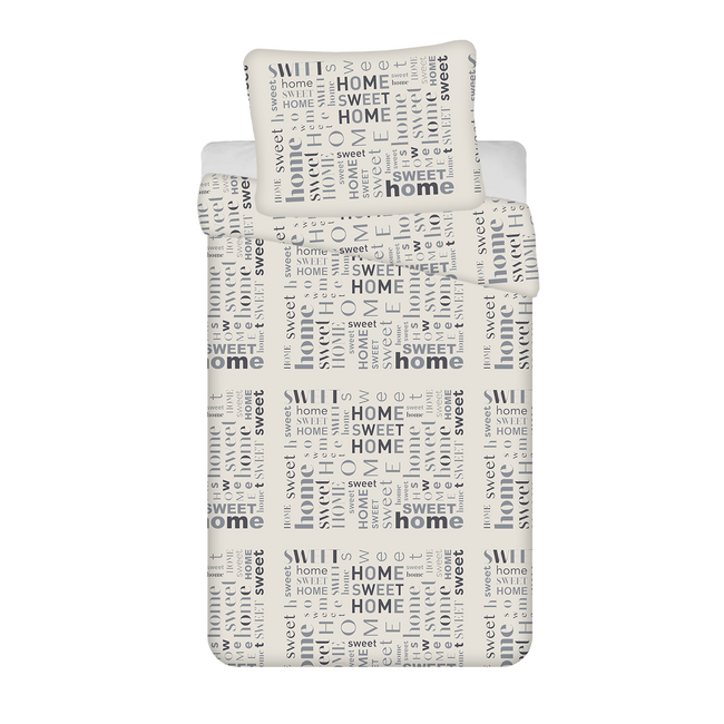 MerchandiseFever Sweet Home Dekbedovertrek, Home Sweet Home - Eenpersoons - 140 x 200 + 70 x 90 cm  - Teddy Fleece