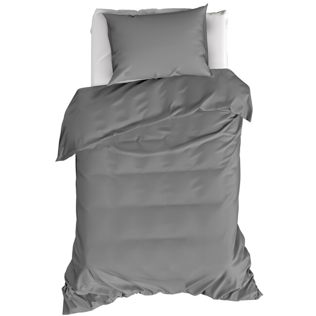 MerchandiseFever Moodit Dekbedovertrek, Basil Grey 140 x 220 + 60 x 70 cm - Katoen
