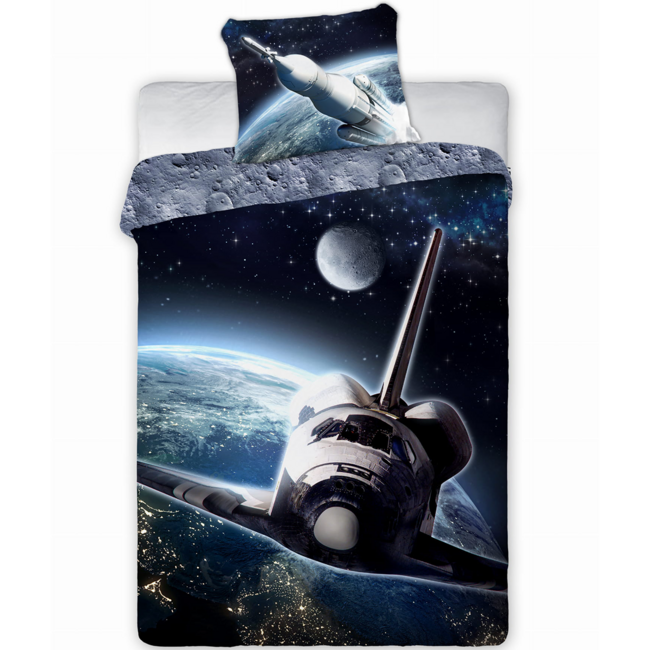 MerchandiseFever Astronaut Dekbedovertrek, Ruimtevaart - 140 x 200 cm + 70 x 90 cm - Katoen