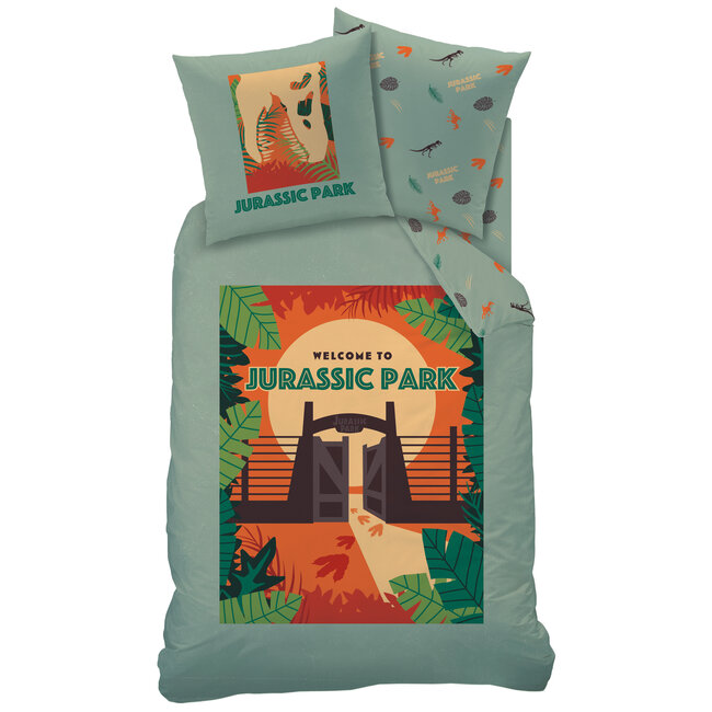 MerchandiseFever Jurrassic World dekbedovertrek Welcome - 140 x 200 cm + 63 x 63 cm - Katoen