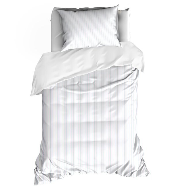 MerchandiseFever De Witte Lietaer Dekbedovertrek Lola Sky Blue - Eenpersoons - 140 x 200/220 + 60 x 70 cm - Katoen Percal