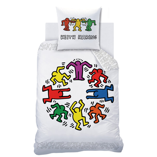 MerchandiseFever Keith Haring Dekbedovertrek Party - 140 x 200 + 63 x 63 cm - Katoen
