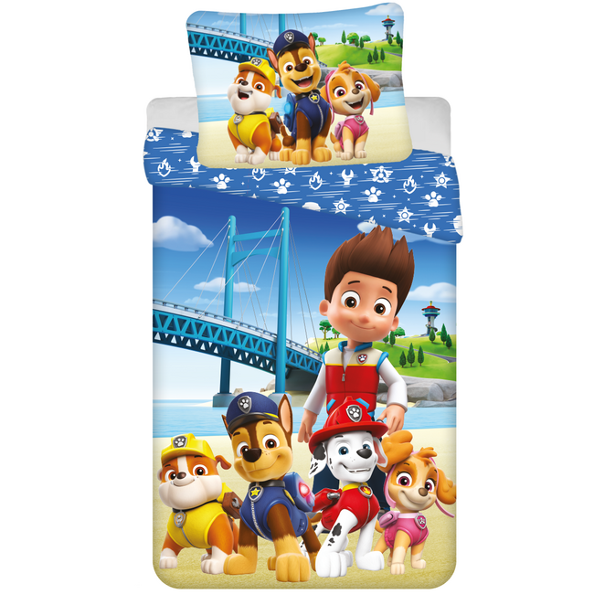 MerchandiseFever PAW Patrol Dekbedovertrek, Brug - Eenpersoons - 140 x 200 + 70 x 90 cm  - Katoen