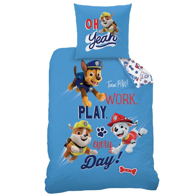 MerchandiseFever PAW Patrol Dekbedovertrek, Team PAW - 140 x 200 + 63 x 63 cm - Katoen