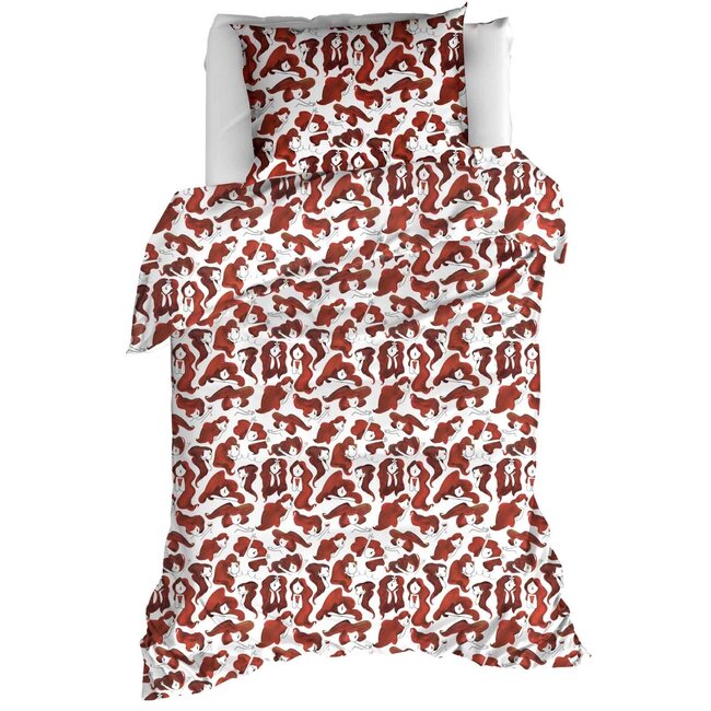 MerchandiseFever Moodit Dekbedovertrek Odil Zoe Wine Red - 140 x 200/220 + 60 x 70 cm - Katoen