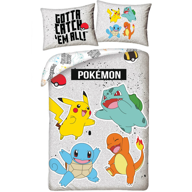 MerchandiseFever Pokemon Dekbedovertrek, Charmander - Eenpersoons - 140 x 200 + 70 x 90 cm - Polyester