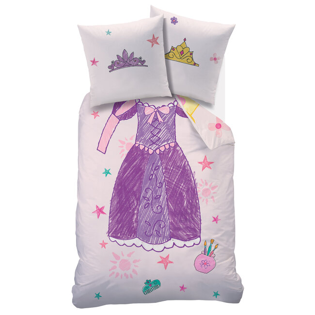 MerchandiseFever Disney Princess Dekbedovertrek Jurk - 140 x 200 + 63 x 63 cm - Katoen