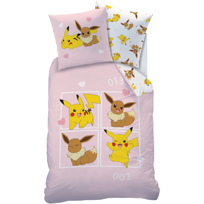 MerchandiseFever Pokemon Dekbedovertrek Evoli - 140 x 200 + 63 x 63 cm - Katoen