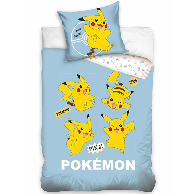 MerchandiseFever Pokemon Dekbedovertrek, Pika! - Eenpersoons - 140 x 200 cm / 70 x 90 cm - Katoen