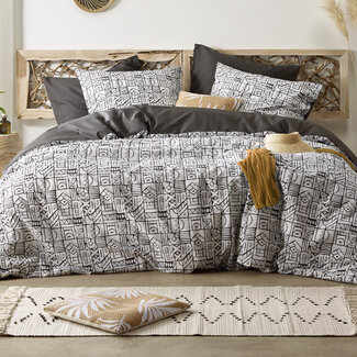MerchandiseFever De Witte Lietaer Dekbedovertrek Cuzco Stone Grey- Eenpersoons