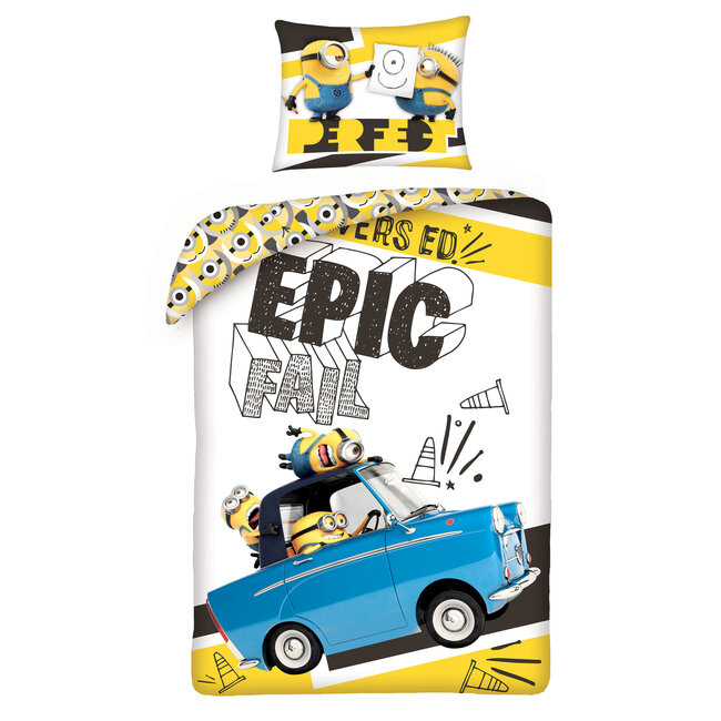 MerchandiseFever Minions Dekbedovertrek Epic Fail - 140 x 200 cm + 70 x 90 cm - Katoen