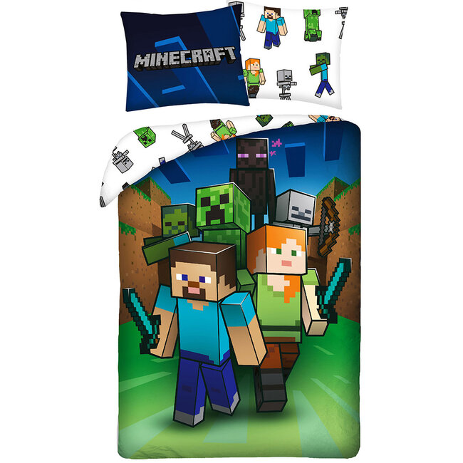MerchandiseFever Minecraft Dekbedovertrek Monster Hunter - 140 x 200 cm + 70 x 90 cm - Katoen