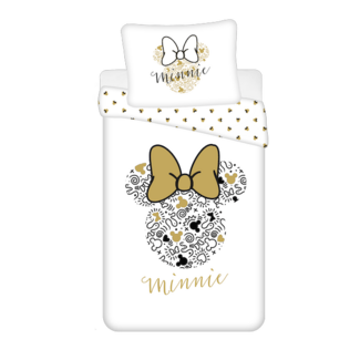 MerchandiseFever Disney Minnie Mouse Dekbedovertrek Gold - Katoen