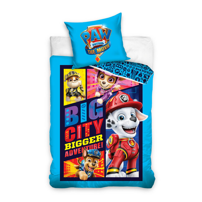 MerchandiseFever PAW Patrol Dekbedovertrek Big City - 140 x 200 cm + 60 x 70 cm - Katoen