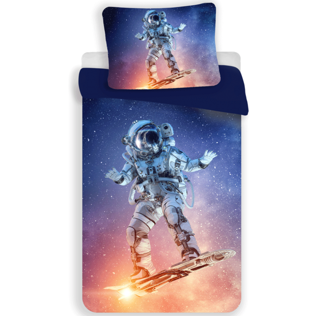MerchandiseFever Astronaut Dekbedovertrek, Spaceboard Champion - 140 x 200 + 70 x 90 cm - Polyester