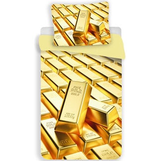 MerchandiseFever Goud Dekbedovertrek Gold Bars - Polyester - Topkwaliteit