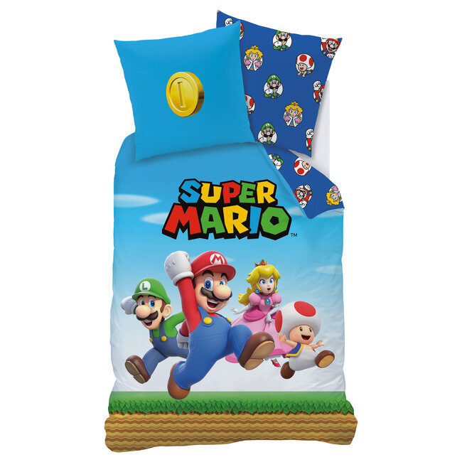 MerchandiseFever Super Mario Dekbedovertrek Friends - 140 x 200 + 63 x 63 cm - Katoen